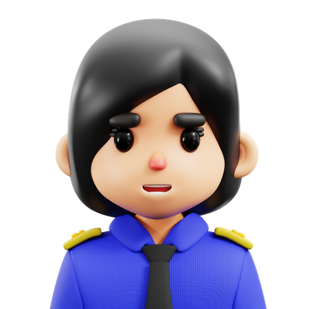 Police Women  3D Icon