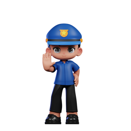 Policeman Doing The Stop Sign  3D Icon