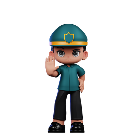 Policeman Doing The Stop Sign  3D Icon