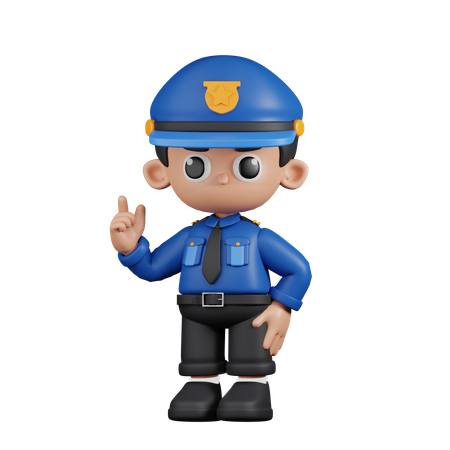 Policeman Giving Advise  3D Illustration