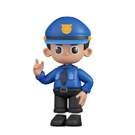 Policeman Giving Advise  3D Illustration