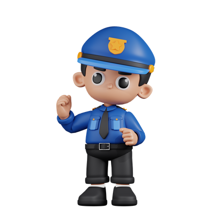 Policeman Giving Congratulation  3D Icon