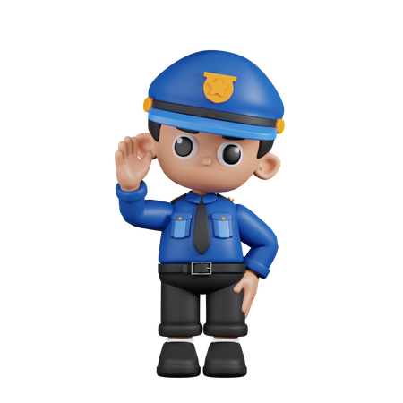 Policeman Greeting  3D Icon