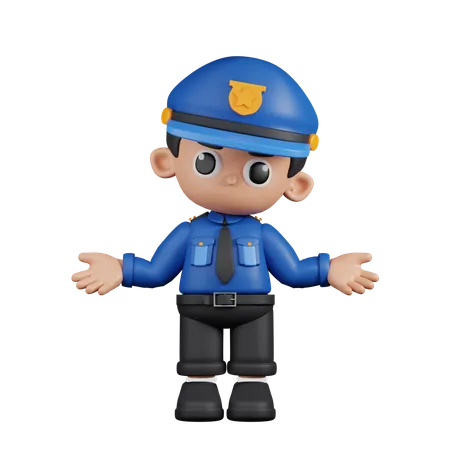 Policeman Has No Idea  3D Illustration