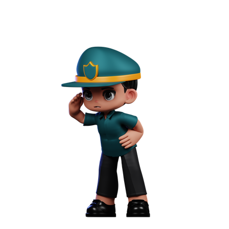 Policeman Looking  3D Icon