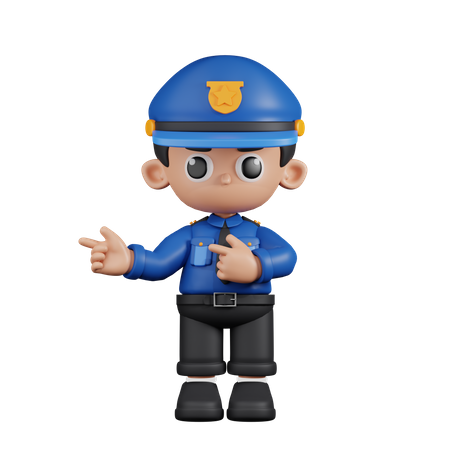 Policeman Pointing Fingers In Direction  3D Icon