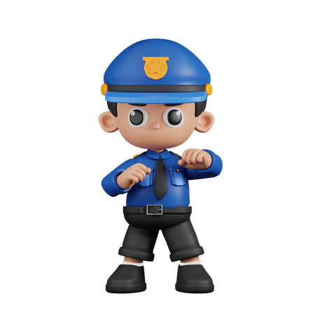 Policeman Ready To Fight  3D Icon