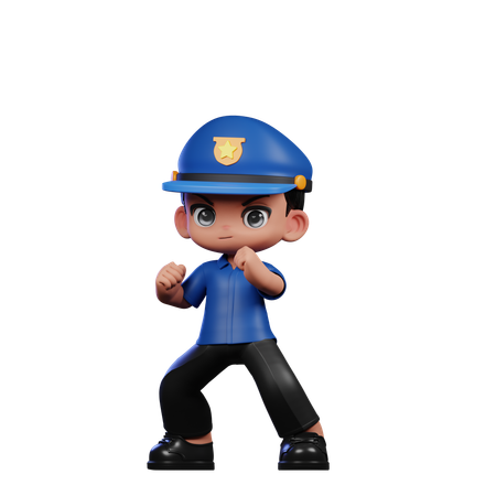 Policeman Ready To Fight  3D Icon
