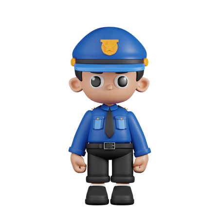 Policeman Standing  3D Illustration