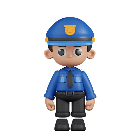 Policeman Standing  3D Illustration