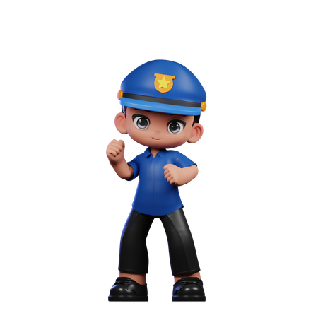 Policeman With Congrats  3D Icon