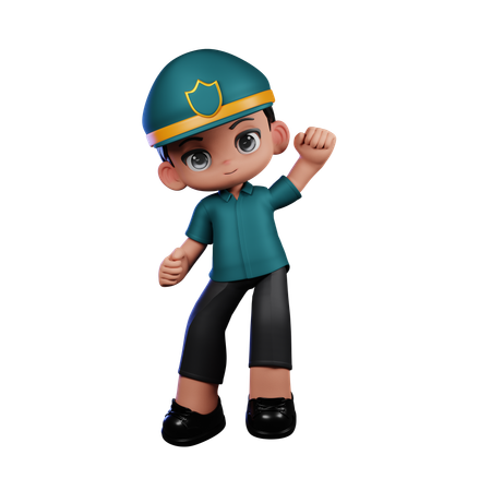 Policeman With Congrats  3D Icon