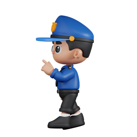 Policeman With Touch  3D Illustration