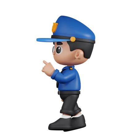 Policeman With Touch  3D Illustration