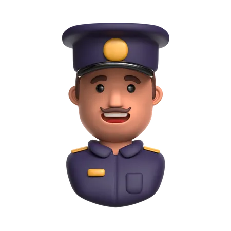 3 D Rendering Police Profession Male Avatar 3D Illustration