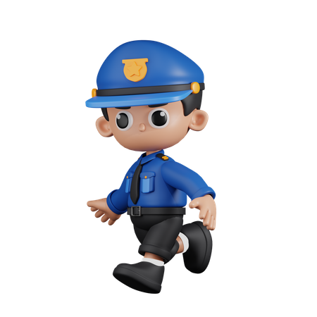 Policía corriendo  3D Illustration