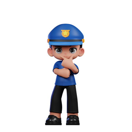 Policía curioso  3D Illustration