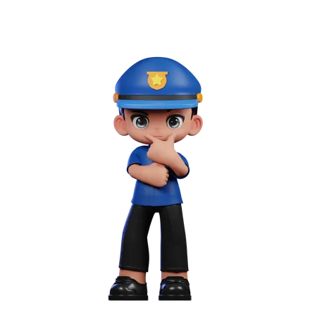 Policía curioso  3D Illustration