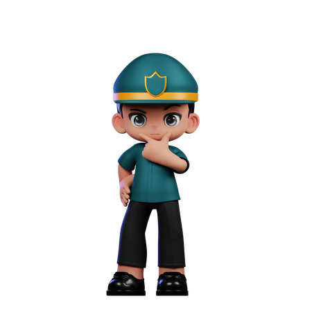 Policía curioso  3D Illustration