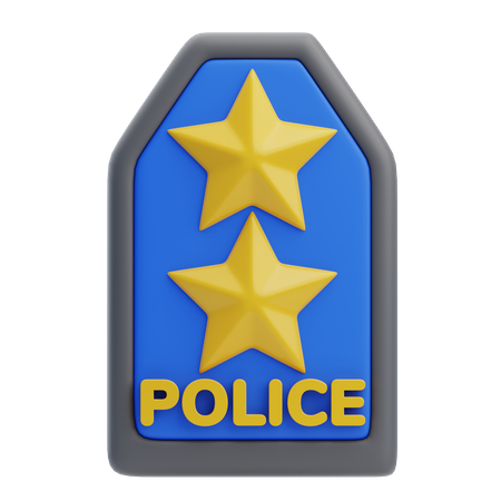 Polícia duas estrelas  3D Icon