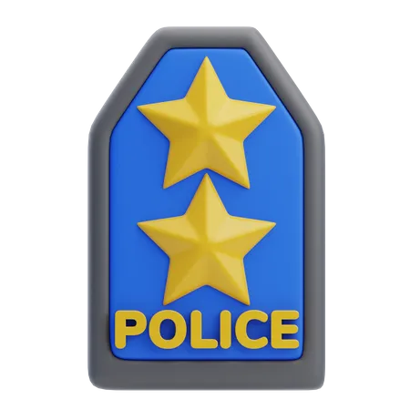 Polícia duas estrelas  3D Icon