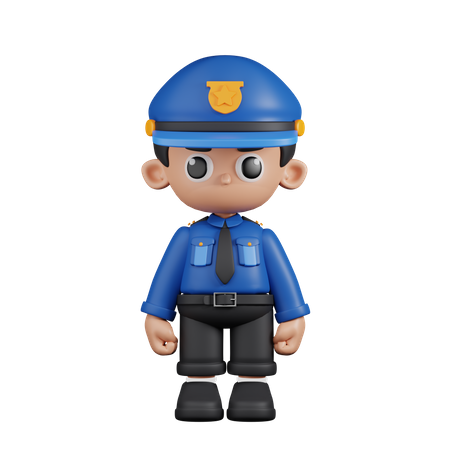 Policía de pie  3D Illustration