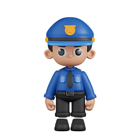 Policía de pie  3D Illustration