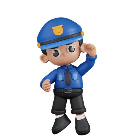 Policial com parabéns  3D Illustration