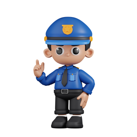 Policial dando conselhos  3D Illustration