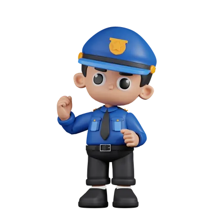 Policial dando parabéns  3D Illustration