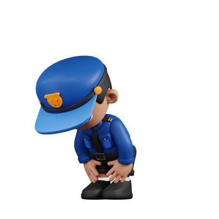 Policial fazendo uma pausa  3D Illustration