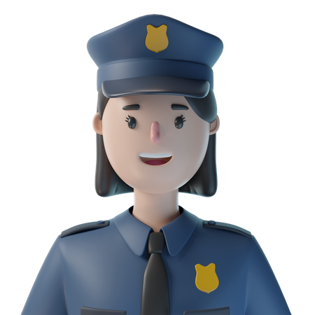 Policial feminina  3D Illustration