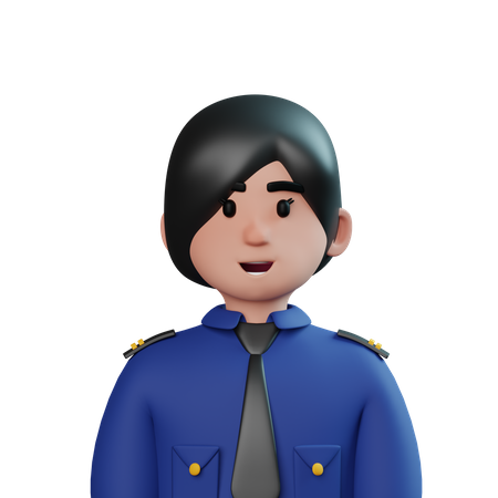 Policial feminina  3D Icon