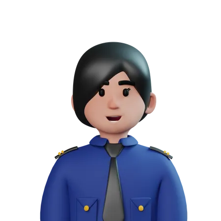 Policial feminina  3D Icon