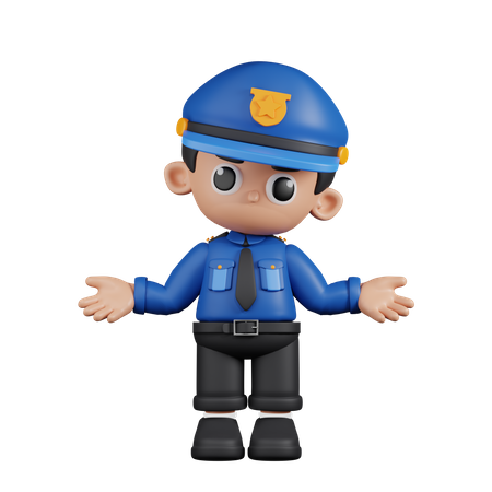 Policial não tem ideia  3D Illustration