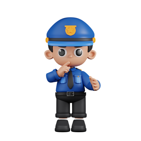 Policial Silencioso  3D Illustration