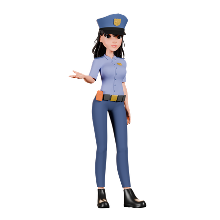 Policial feminina vigilante  3D Illustration