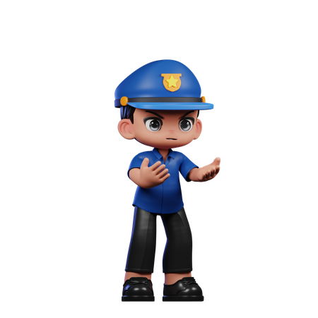 Policial irritado  3D Illustration