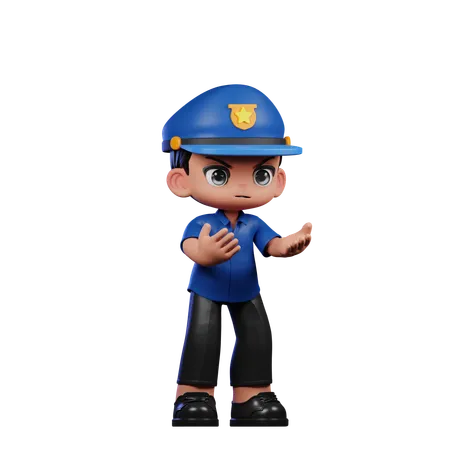 Policial irritado  3D Illustration