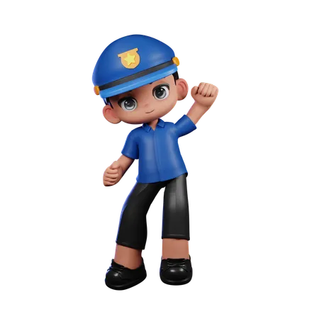 Policier avec félicitations  3D Illustration