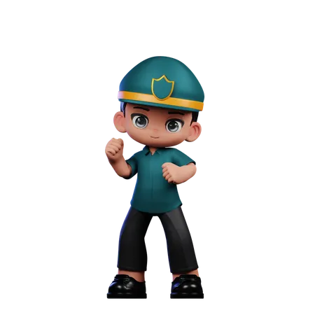 Policier avec félicitations  3D Illustration