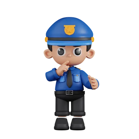 Policier tranquille  3D Illustration