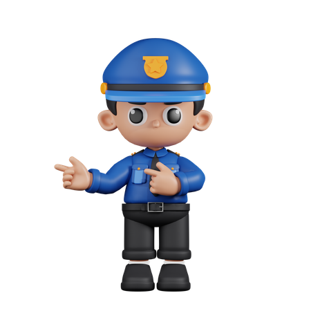 Policier pointant du doigt dans la direction  3D Illustration