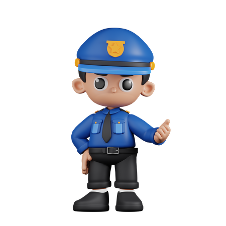 Policier pointant ensuite  3D Illustration