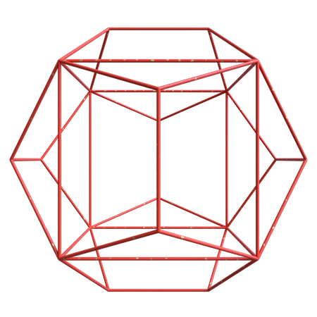 Polígono de estructura alámbrica octaédrico  3D Illustration