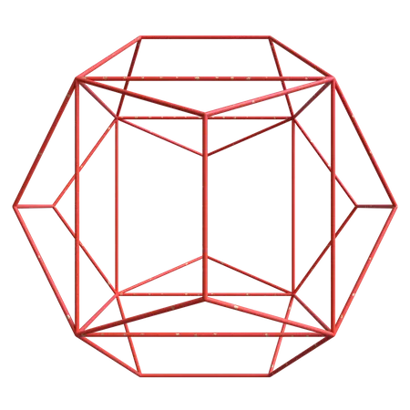 Polígono de estructura alámbrica octaédrico  3D Illustration