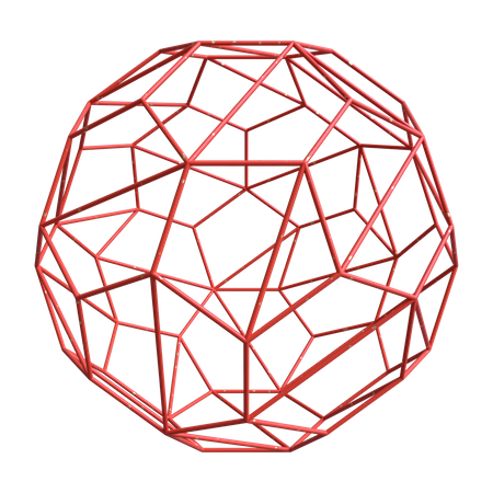 Polígono de estructura alámbrica múltiple  3D Illustration