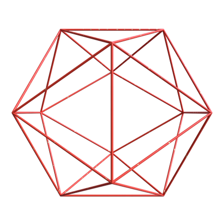 Polígono de estrutura de arame facetado triângulo  3D Icon
