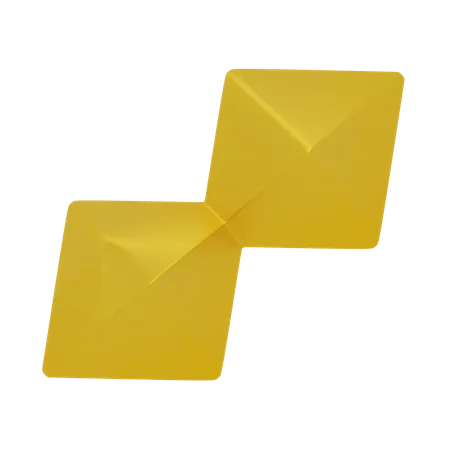 Polígono duplo amarelo  3D Icon