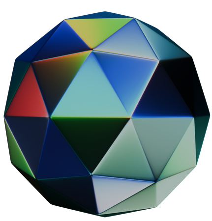 Esfera poligonal  3D Icon